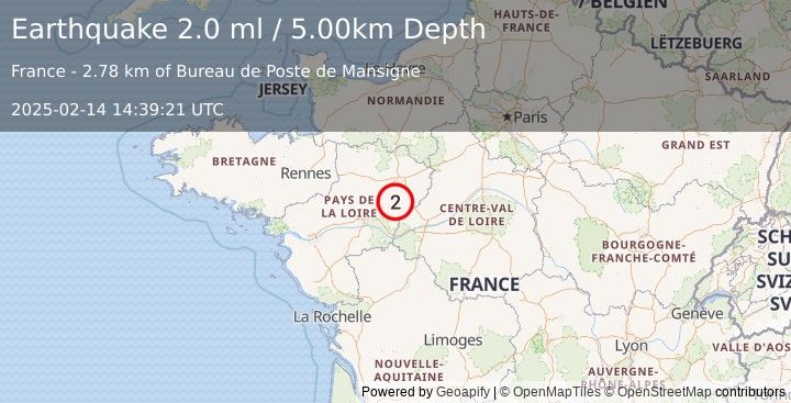 Earthquake FRANCE (2.0 ml) (2025-02-14 14:39:21 UTC)