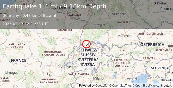 Earthquake GERMANY (1.4 ml) (2025-02-17 12:01:38 UTC)