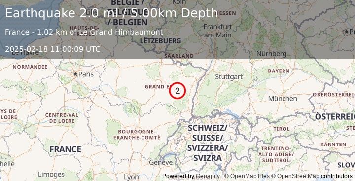 Earthquake FRANCE (2.0 ml) (2025-02-18 11:00:09 UTC)