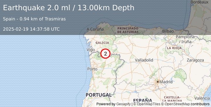 Earthquake SPAIN (2.0 ml) (2025-02-19 14:37:58 UTC)