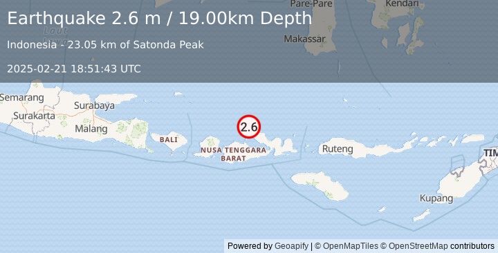 Earthquake BALI SEA (2.6 m) (2025-02-21 18:51:43 UTC)