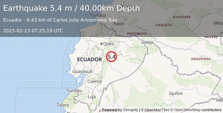 Earthquake ECUADOR (4.8 mw) (2025-02-23 07:25:17 UTC)