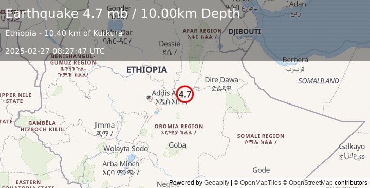 Earthquake ETHIOPIA (4.7 mb) (2025-02-27 08:27:47 UTC)