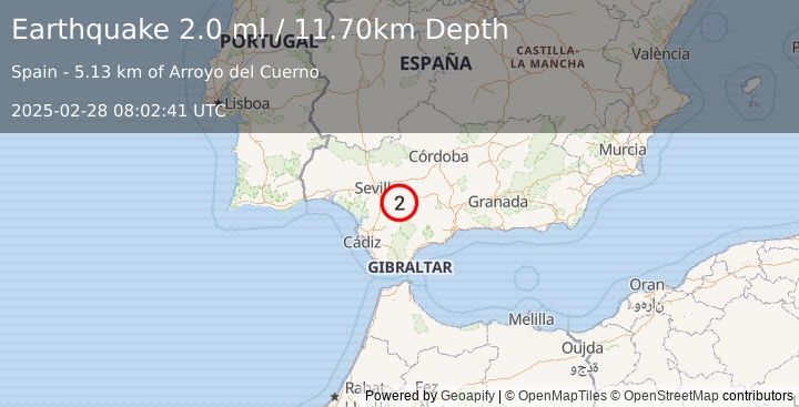 Earthquake SPAIN (2.0 ml) (2025-02-28 08:02:41 UTC)