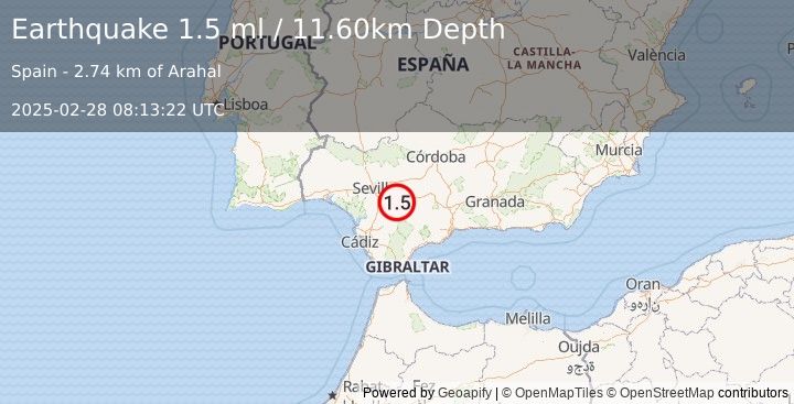 Earthquake SPAIN (1.5 ml) (2025-02-28 08:13:22 UTC)