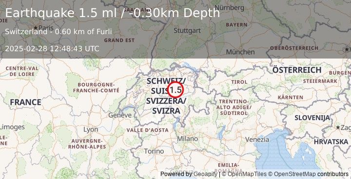 Earthquake SWITZERLAND (1.5 ml) (2025-02-28 12:48:43 UTC)