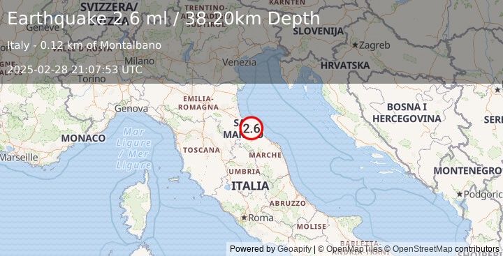 Earthquake CENTRAL ITALY (2.6 ml) (2025-02-28 21:07:53 UTC)