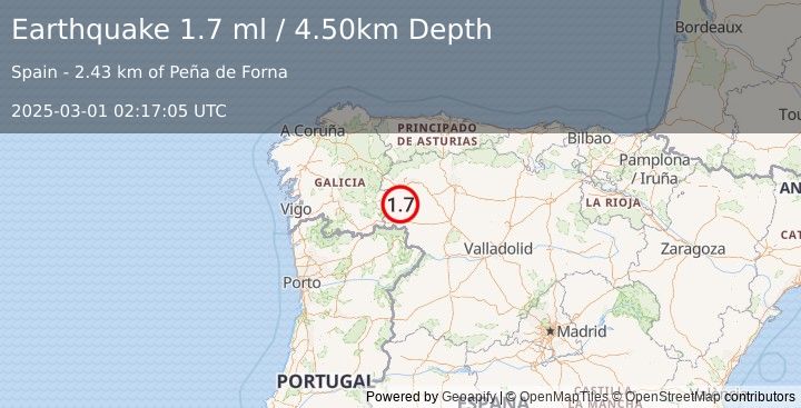 Earthquake SPAIN (1.7 ml) (2025-03-01 02:17:05 UTC)