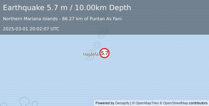 Earthquake GUAM REGION (5.5 m) (2025-03-01 20:02:13 UTC)