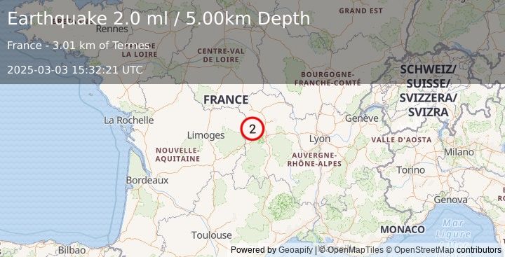 Earthquake FRANCE (2.0 ml) (2025-03-03 15:32:21 UTC)