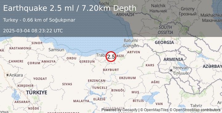 Earthquake EASTERN TURKEY (2.5 ml) (2025-03-04 08:23:22 UTC)