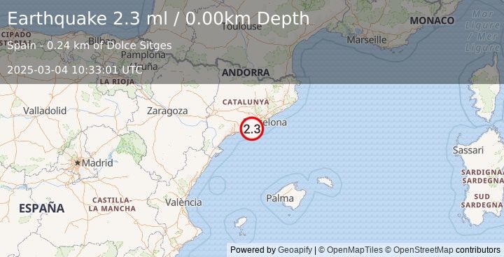 Earthquake SPAIN (2.3 ml) (2025-03-04 10:33:01 UTC)