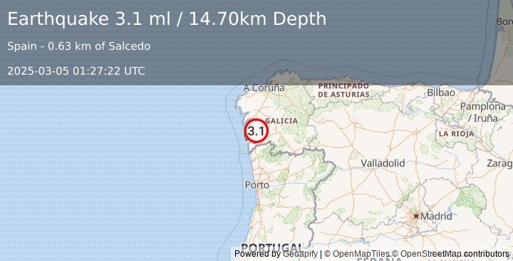 Earthquake SPAIN (3.1 ml) (2025-03-05 01:27:22 UTC)