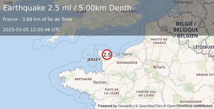 Earthquake FRANCE (2.5 ml) (2025-03-05 12:05:46 UTC)