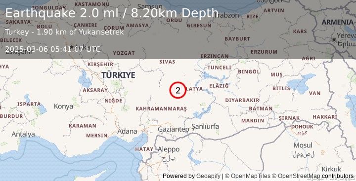 Earthquake CENTRAL TURKEY (2.0 ml) (2025-03-06 05:41:07 UTC)