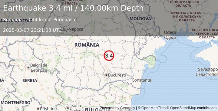 Earthquake ROMANIA (3.4 ml) (2025-03-07 23:21:03 UTC)