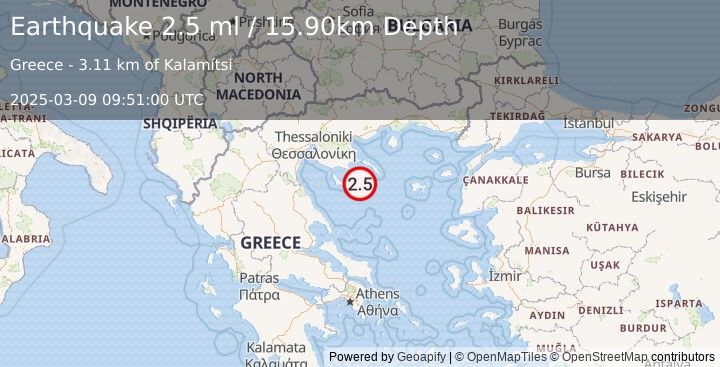 Earthquake AEGEAN SEA (2.5 ml) (2025-03-09 09:51:00 UTC)