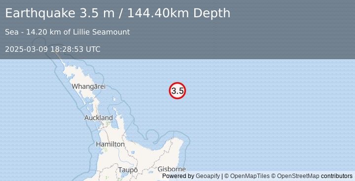 Earthquake OFF E. COAST OF N. ISLAND, N.Z. (3.5 m) (2025-03-09 18:28:53 UTC)