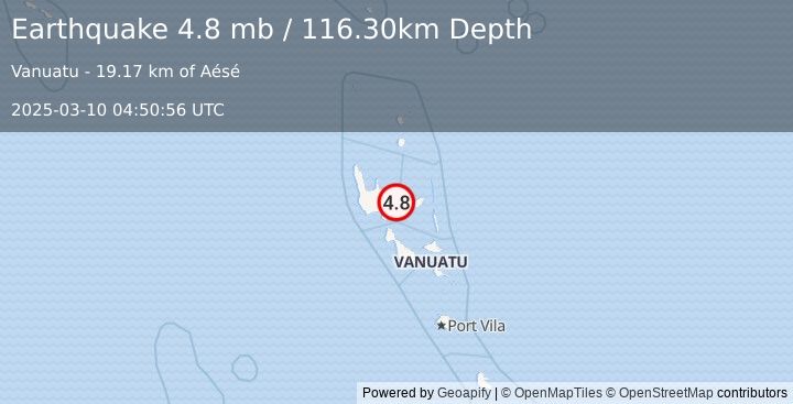 Earthquake VANUATU (4.8 mb) (2025-03-10 04:50:56 UTC)