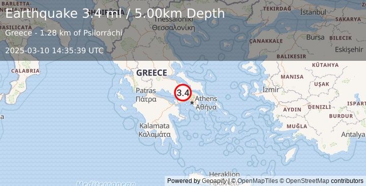 Earthquake GREECE (3.7 ml) (2025-03-10 14:35:40 UTC)