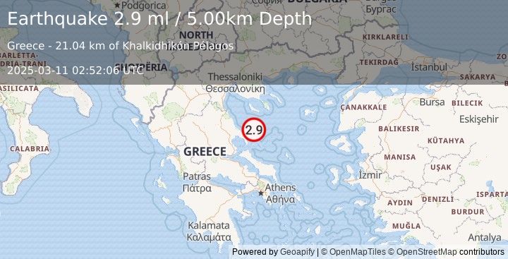 Earthquake AEGEAN SEA (2.9 ml) (2025-03-11 02:52:06 UTC)