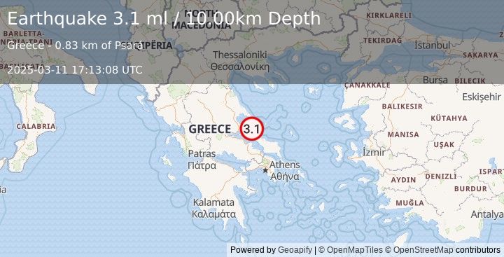 Earthquake AEGEAN SEA (3.1 ml) (2025-03-11 17:13:08 UTC)