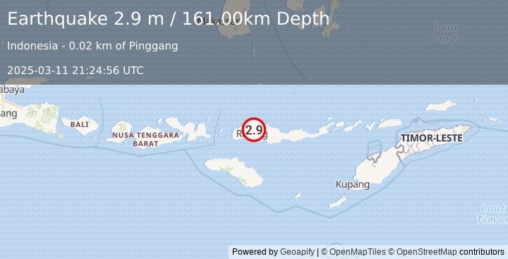 Earthquake FLORES REGION, INDONESIA (2.9 m) (2025-03-11 21:24:56 UTC)