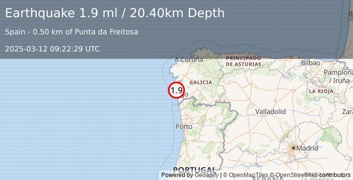 Earthquake SPAIN (1.9 ml) (2025-03-12 09:22:29 UTC)