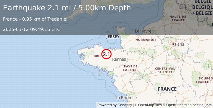 Earthquake FRANCE (2.1 ml) (2025-03-12 09:49:16 UTC)