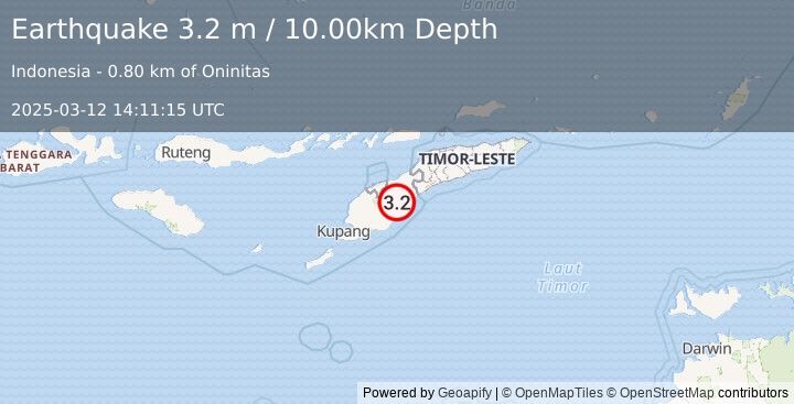 Earthquake TIMOR REGION (3.2 m) (2025-03-12 14:11:15 UTC)