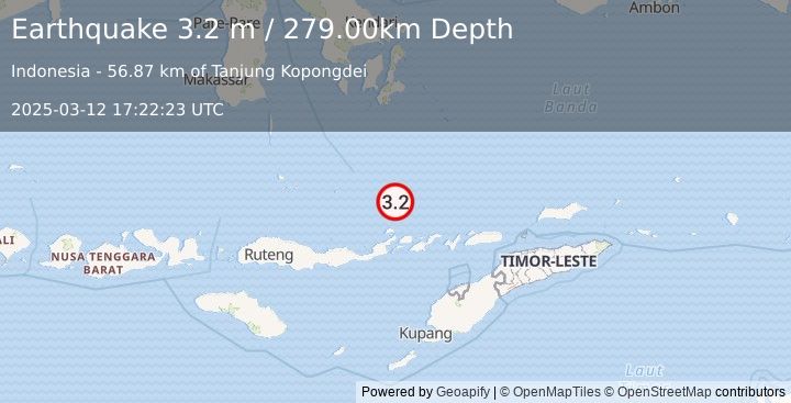 Earthquake BANDA SEA (3.2 m) (2025-03-12 17:22:23 UTC)