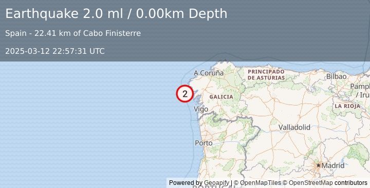 Earthquake SPAIN (2.0 ml) (2025-03-12 22:57:31 UTC)