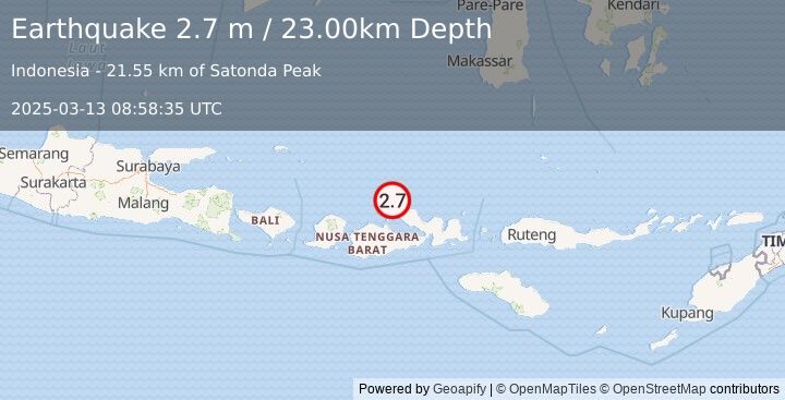 Earthquake BALI SEA (2.7 m) (2025-03-13 08:58:35 UTC)