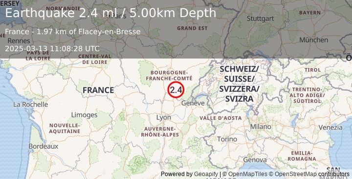 Earthquake FRANCE (2.4 ml) (2025-03-13 11:08:28 UTC)