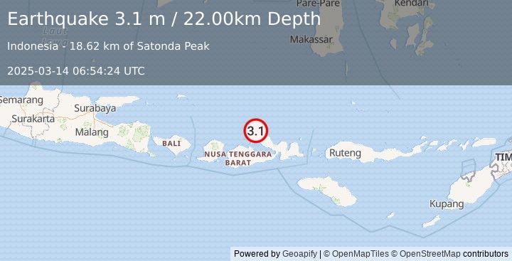 Earthquake BALI SEA (3.1 m) (2025-03-14 06:54:24 UTC)