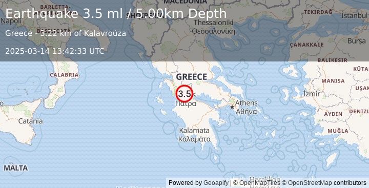 Earthquake GREECE (3.6 ml) (2025-03-14 13:42:34 UTC)