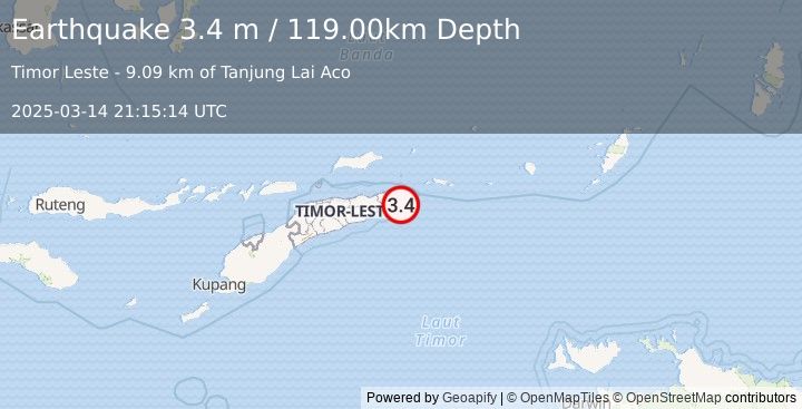 Earthquake EAST TIMOR REGION (3.4 m) (2025-03-14 21:15:14 UTC)