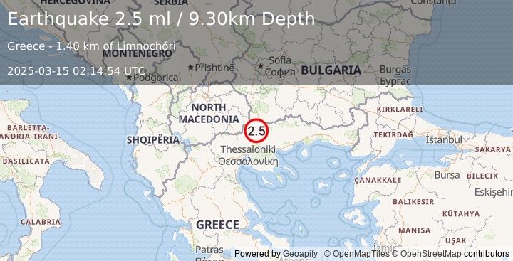 Earthquake GREECE (2.5 ml) (2025-03-15 02:14:54 UTC)