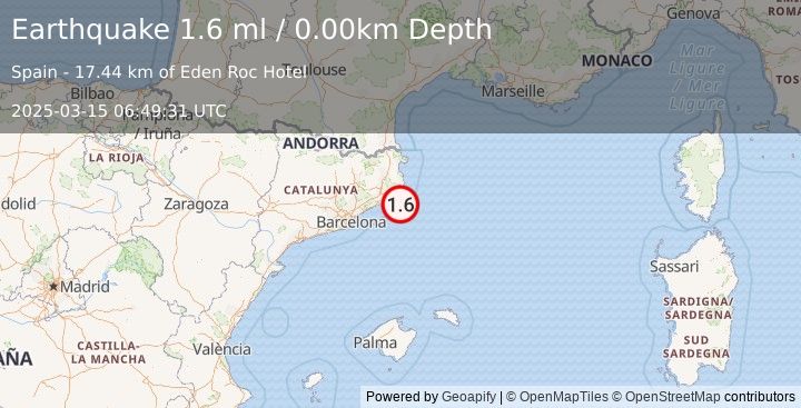 Earthquake SPAIN (1.6 ml) (2025-03-15 06:49:31 UTC)