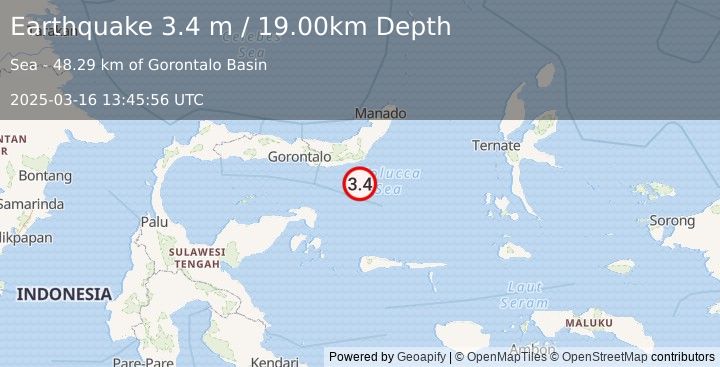 Earthquake MOLUCCA SEA (3.4 m) (2025-03-16 13:45:56 UTC)