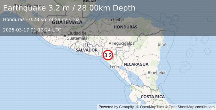 Earthquake HONDURAS (3.2 m) (2025-03-17 01:12:24 UTC)