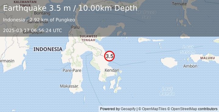 Earthquake SULAWESI, INDONESIA (3.5 m) (2025-03-17 06:56:24 UTC)