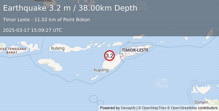 Earthquake TIMOR REGION (3.2 m) (2025-03-17 15:09:27 UTC)