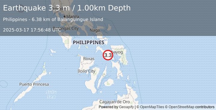 Earthquake LEYTE, PHILIPPINES (3.3 m) (2025-03-17 17:56:48 UTC)