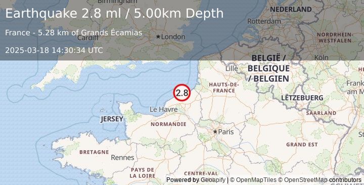 Earthquake FRANCE (2.8 ml) (2025-03-18 14:30:34 UTC)