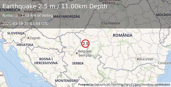 Earthquake ROMANIA (2.5 m) (2025-03-18 20:01:54 UTC)