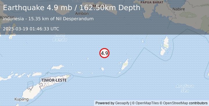 Earthquake BANDA SEA (4.9 mb) (2025-03-19 01:46:33 UTC)