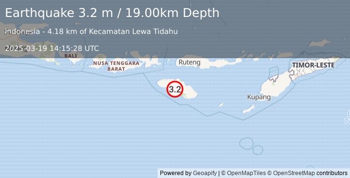 Earthquake SUMBA REGION, INDONESIA (3.2 m) (2025-03-19 14:15:28 UTC)