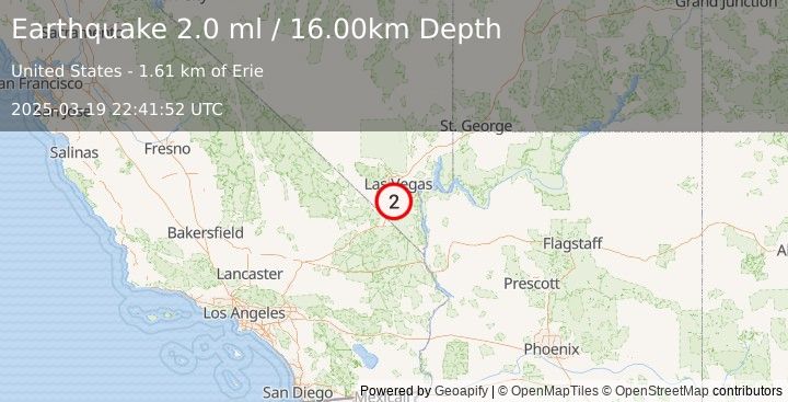 Earthquake NEVADA (2.0 ml) (2025-03-19 22:41:52 UTC)