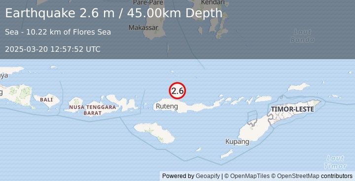 Earthquake FLORES SEA (2.6 m) (2025-03-20 12:57:52 UTC)